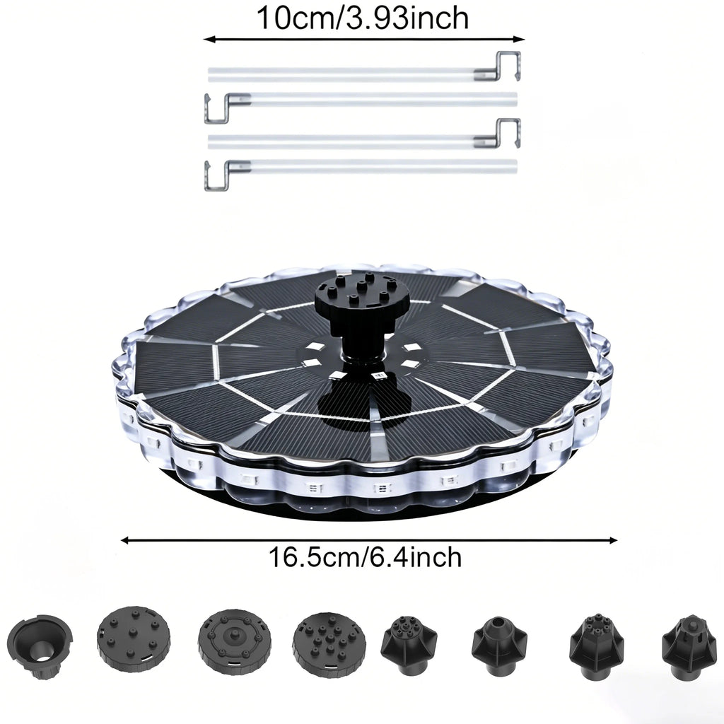 3.5W Outdoor Solar Fountain for Garden Water Indoor Pond Solar Fountain Pump Kit with 7 Nozzles Fountain Light 7 Color Bird Bath