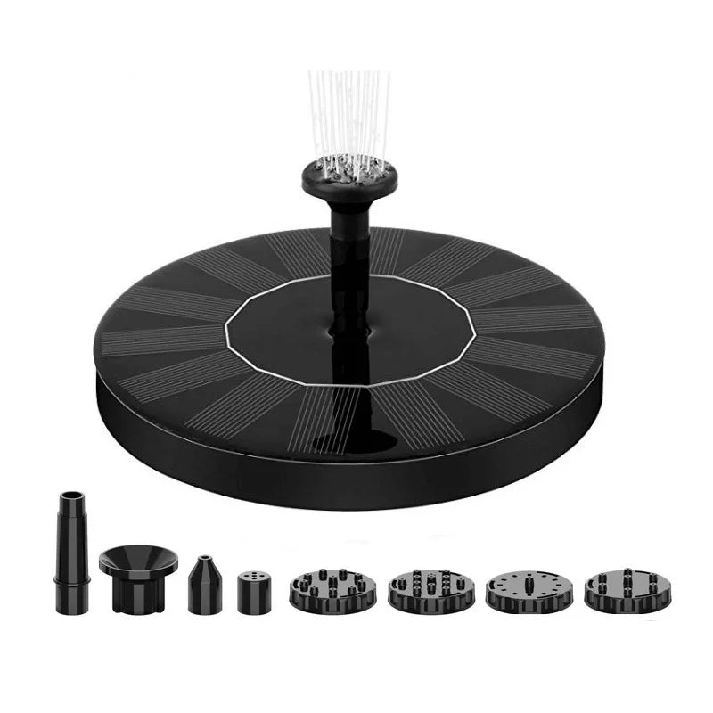 3.5W Fountain Light 7 Colors LED Solar Fountain Light Rotating Fountain with 6 Nozzle Water Pump Outdoor Bird Bath Garden Decor