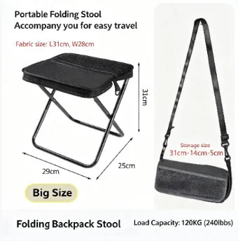 Folding stool for outdoor leisure, camping, and hiking fishing trips, convenient shoulder bag style portable stool for storage