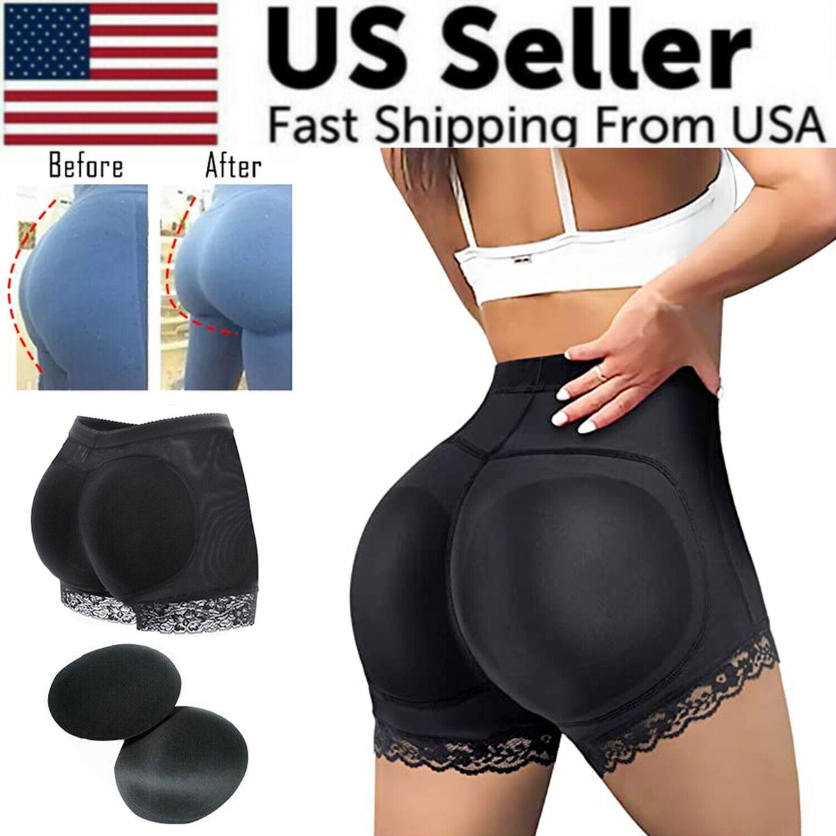 Booty Shaper Padded Underwear Panty-Women's Butt Lifter & Hip Enhancer
