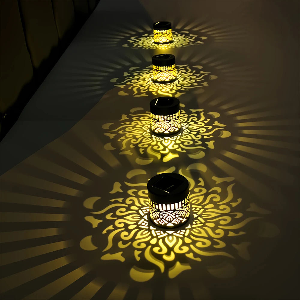 LED Solar Light IP65 Waterproof and Warm Wall Light Suitable for Garden Lawn Camping Steps Greenway Courtyard Night Light