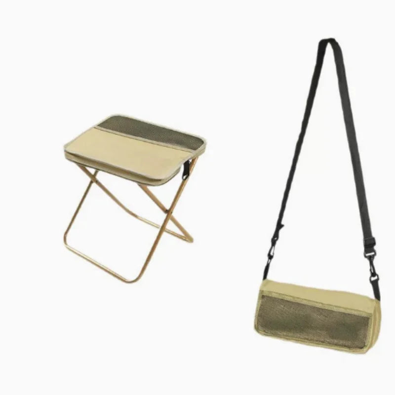 Folding stool for outdoor leisure, camping, and hiking fishing trips, convenient shoulder bag style portable stool for storage