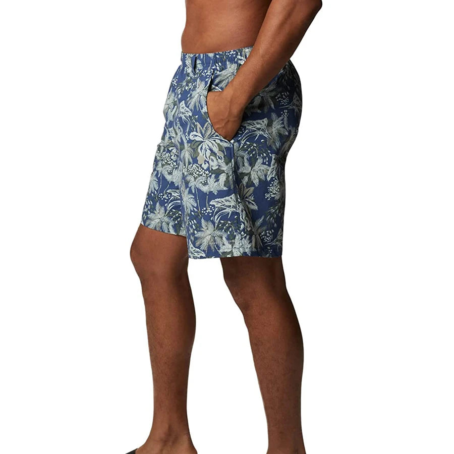 Summer Elastic Waist Custom Drawstring Mens Swim Shorts Anti-Uv Solid Polyester/Cotton Beach Swim Brief 1 Piece Front