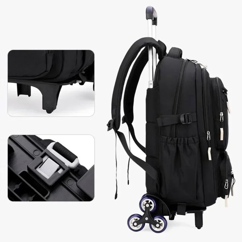 Wholesale Custom Unisex Children's Trolley Backpack Wheeled School Bag