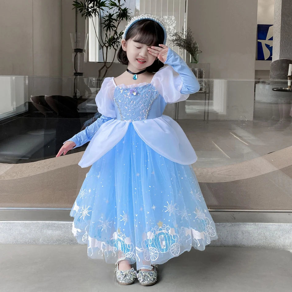 Girls Halloween Cinderella Princess Dress