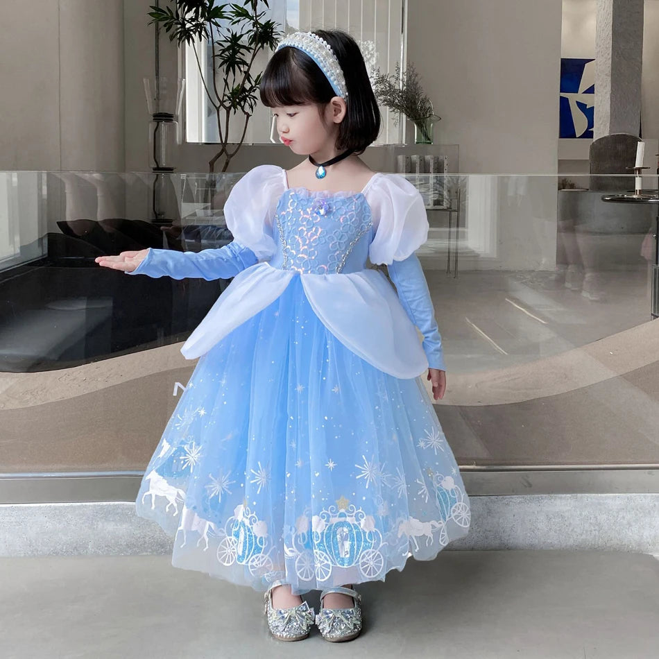 Girls Halloween Cinderella Princess Dress