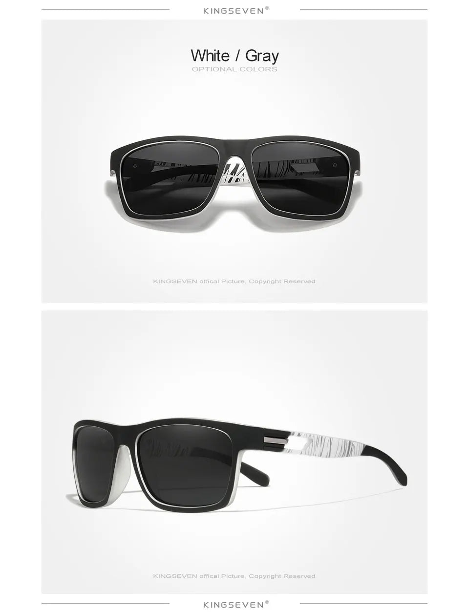 Genuine KINGSEVEN New 2024 Brand Design Men's Glasses Polarized Sunglasses Women UV Lens Fashion Eyewear Oculos De Sol