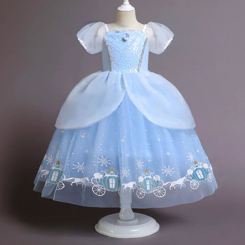 Girls Halloween Cinderella Princess Dress