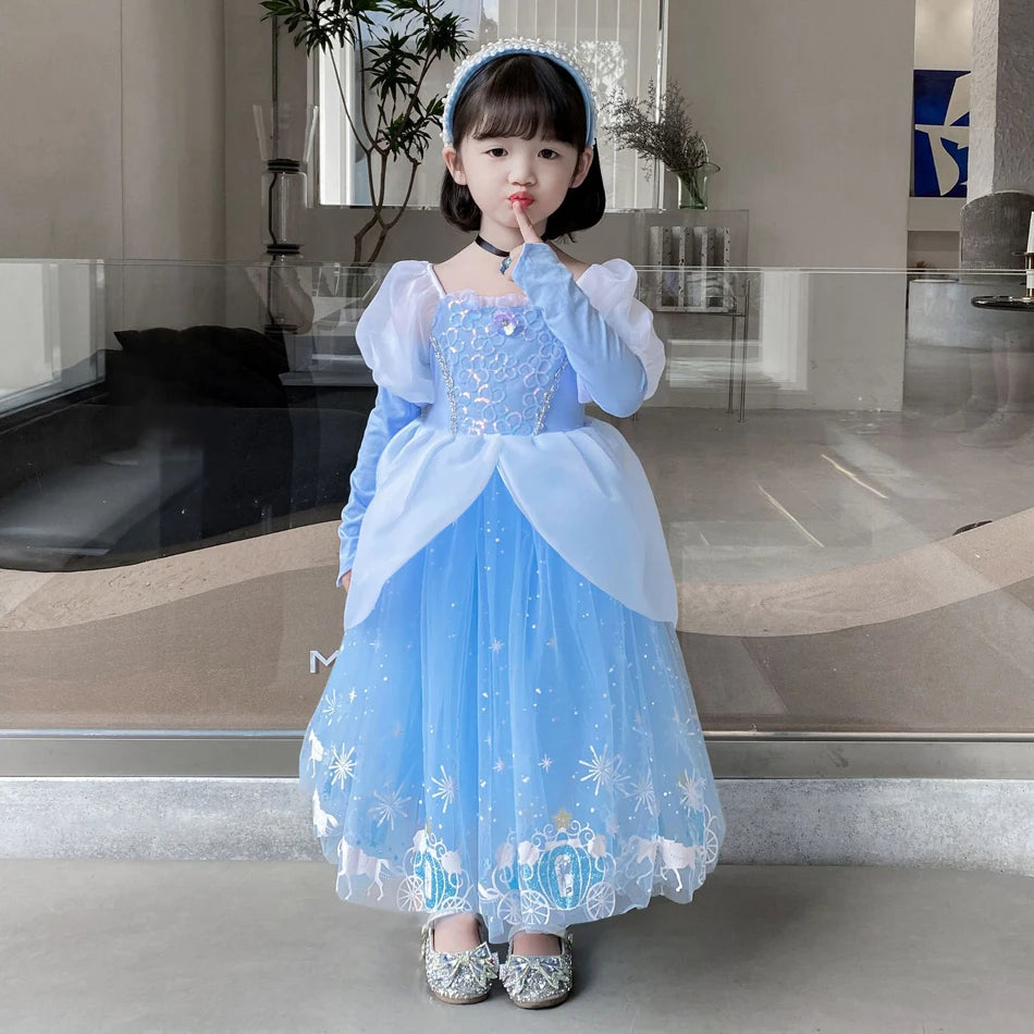 Girls Halloween Cinderella Princess Dress