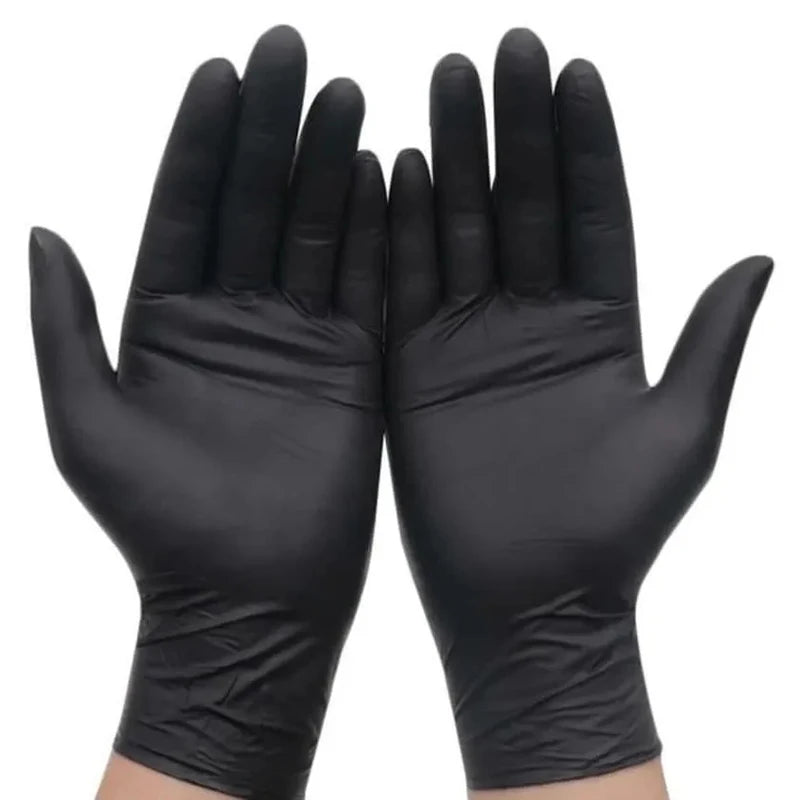 50/20PCS Disposable Black Nitrile Gloves Latex Free