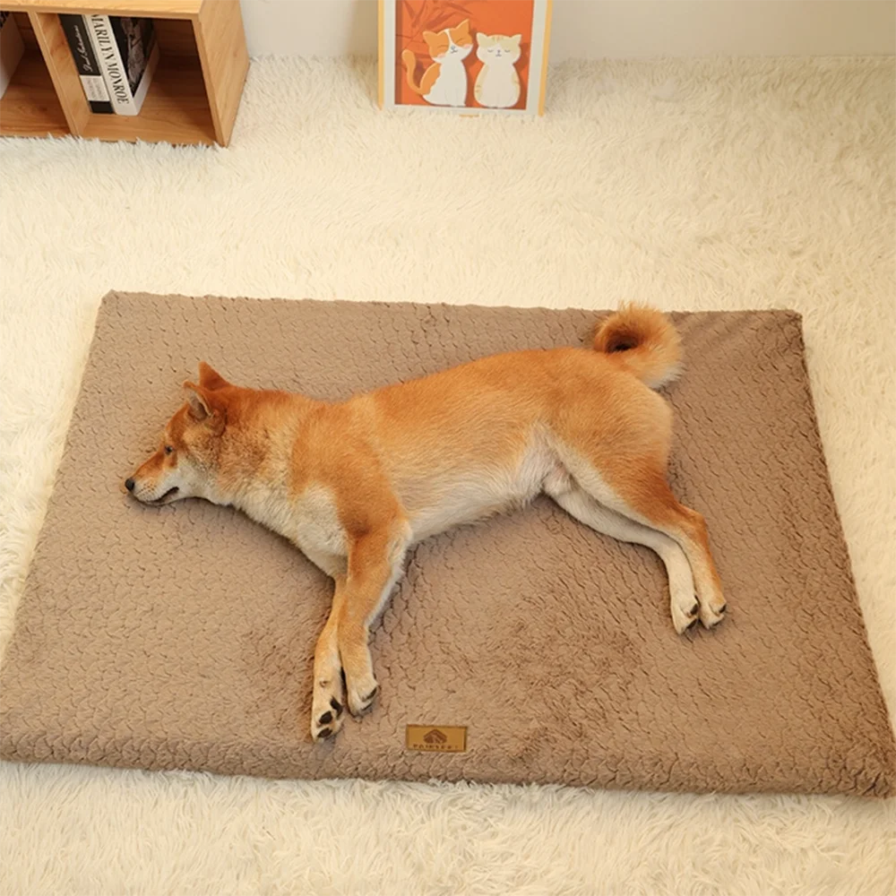 3D Foam Pet Bed With Removable Washable Faux Fur Cover Orthopedic Waterproof Dog Bed For Crate