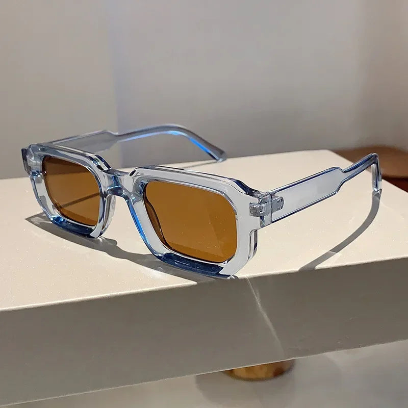 Fashion Blue Square Sunglasses For Women Men Retro Luxury Designer Clear Lens Sun Glasses Shades UV400 Eyeglasses
