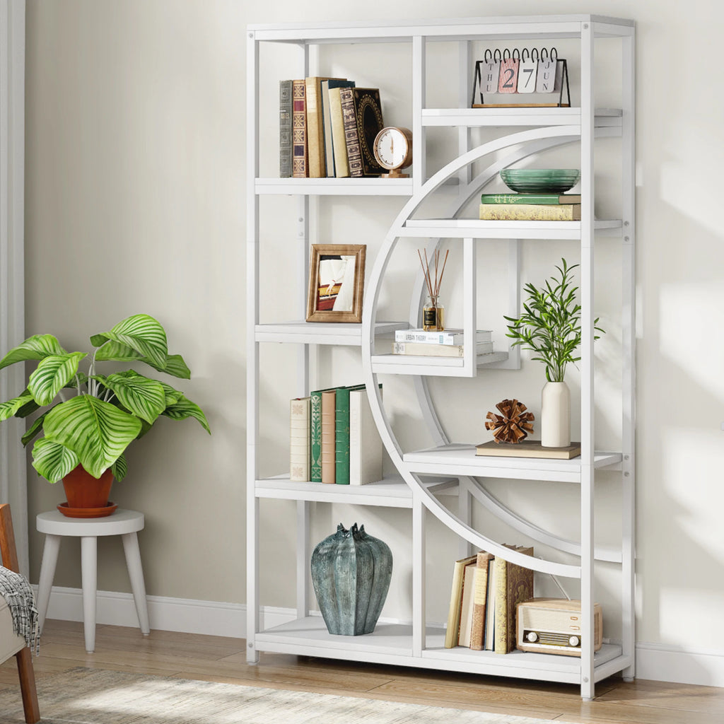 Tribesigns Bookshelf, Industrial 5 Tier Etagere Bookcase, Freestanding Tall Bookshelves Display Shelf Storage Organizer