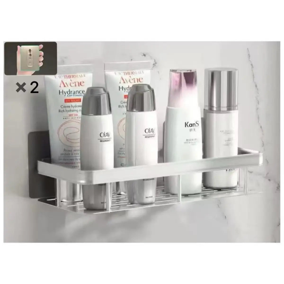Bathroom Shelf-No Drill Wall Mounted Shampoo Bottle Shower Corner Rack