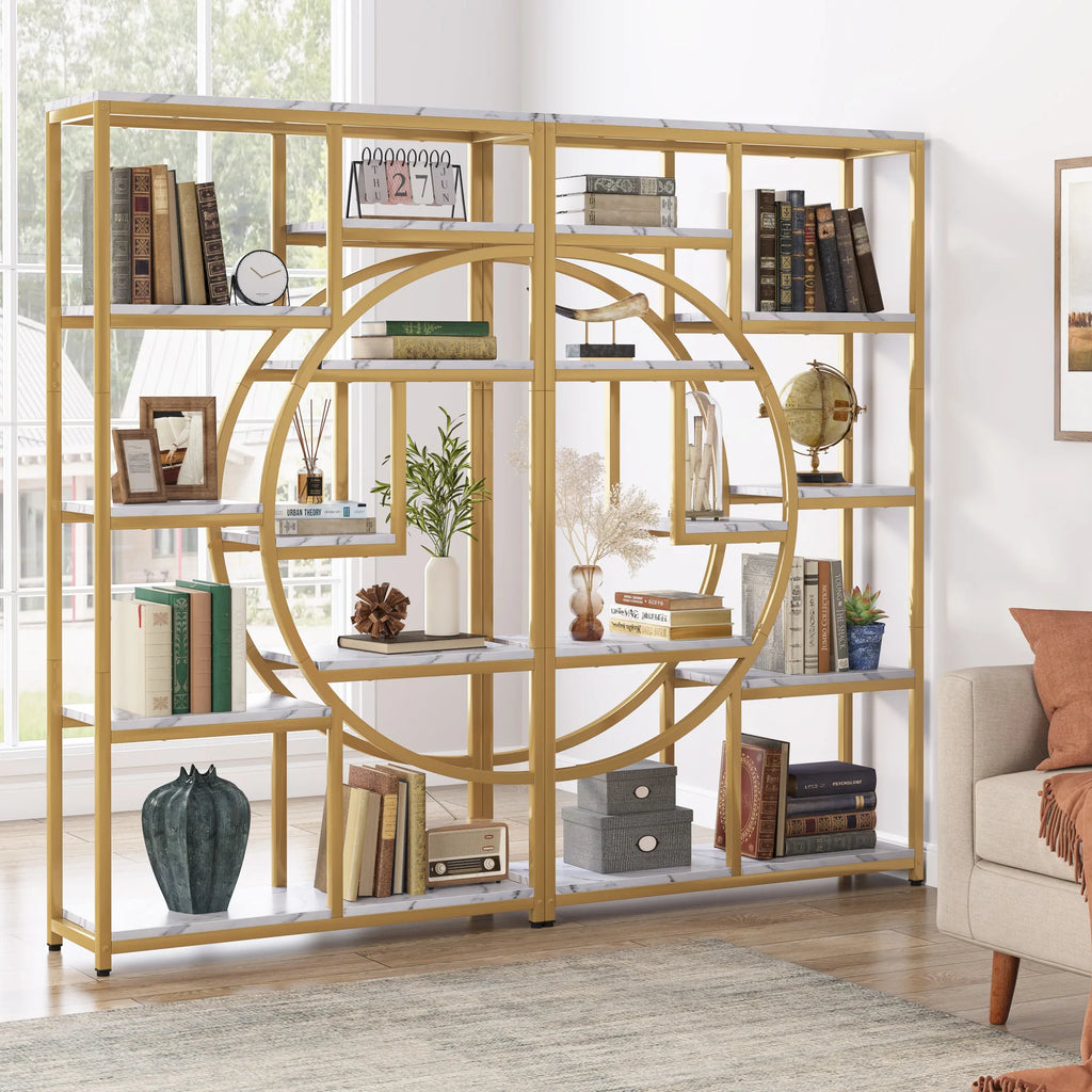 Tribesigns Bookshelf, Industrial 5 Tier Etagere Bookcase, Freestanding Tall Bookshelves Display Shelf Storage Organizer
