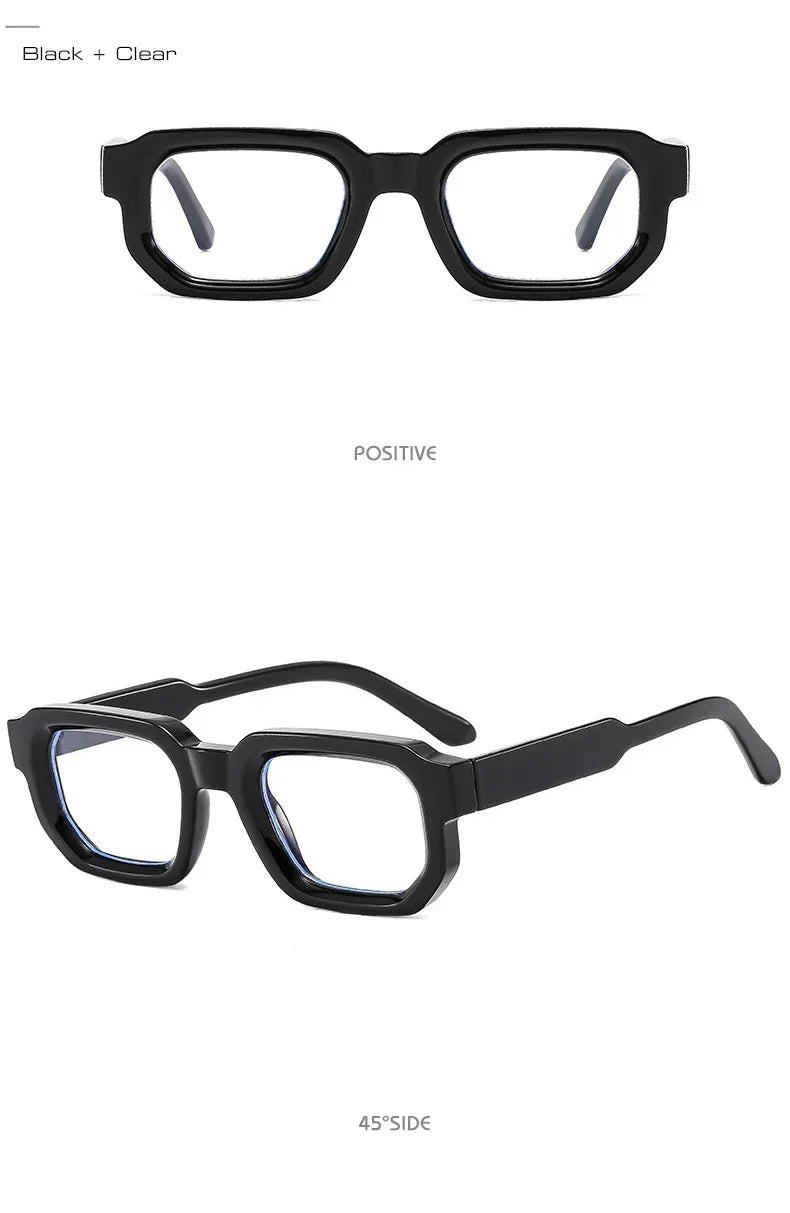 Fashion Blue Square Sunglasses For Women Men Retro Luxury Designer Clear Lens Sun Glasses Shades UV400 Eyeglasses