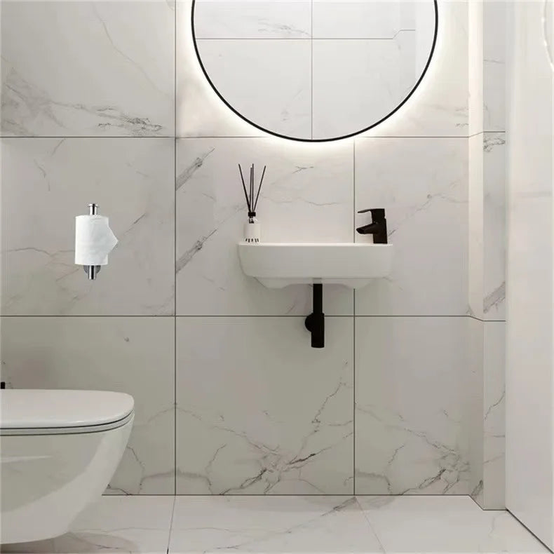 Stainless Steel Toilet Paper Holder, No Drill Wall Mount Tissue Roll Holder for Bathroom, Self Adhesive, Rustproof