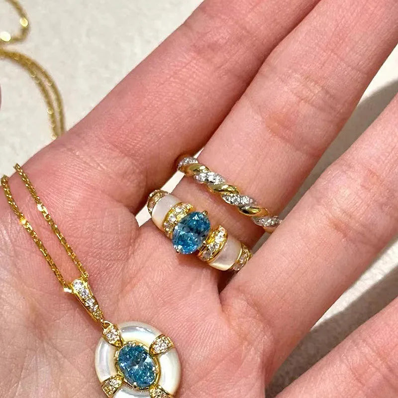 Classic blue jewelry set