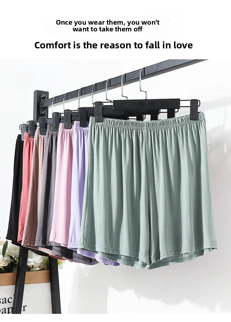 Loose Elastic Waist Modal Women's Shorts Summer plus Size Comfortable Home Casual Wide Leg Pants High Waist Thin Fabric