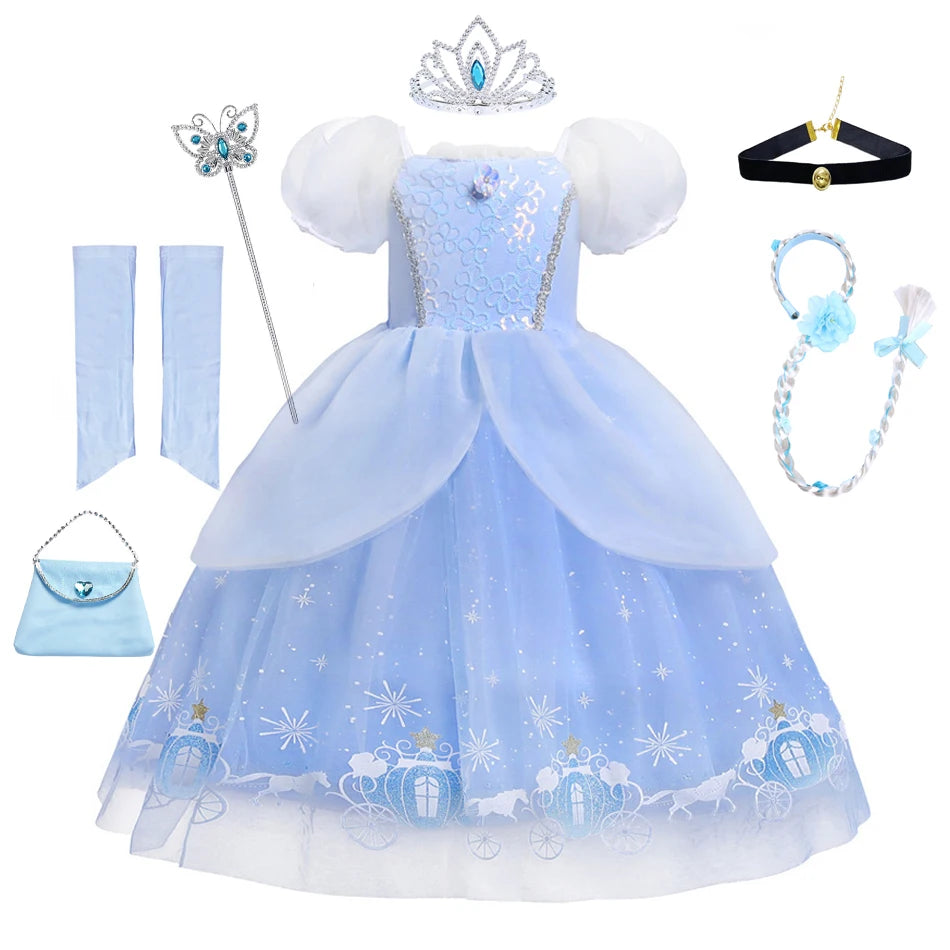Girls Halloween Cinderella Princess Dress