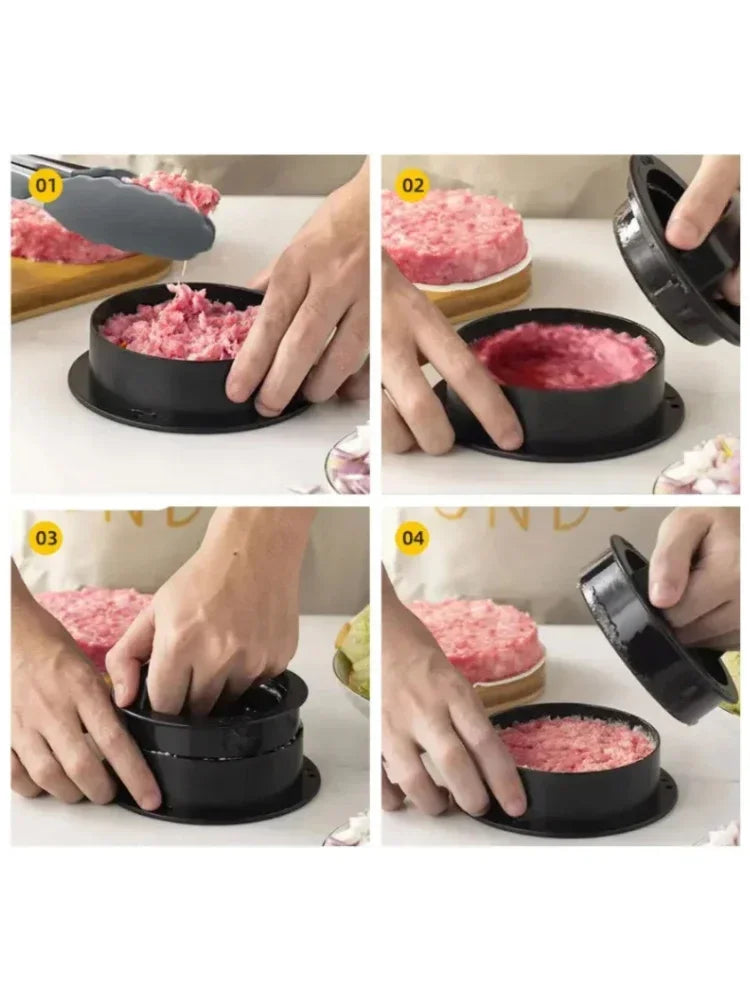 Hamburger Maker Press With 100 Patty Papers Round Non-Stick Meat Beef Grill Burger Press Patty Mold