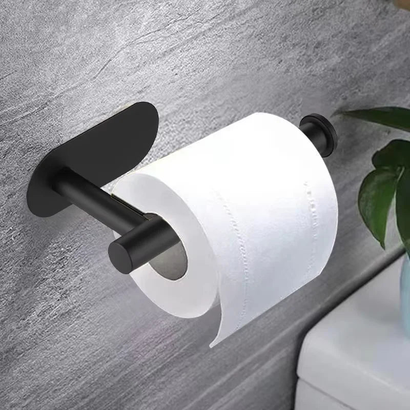 Stainless Steel Toilet Paper Holder, No Drill Wall Mount Tissue Roll Holder for Bathroom, Self Adhesive, Rustproof