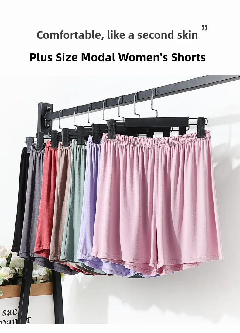 Loose Elastic Waist Modal Women's Shorts Summer plus Size Comfortable Home Casual Wide Leg Pants High Waist Thin Fabric