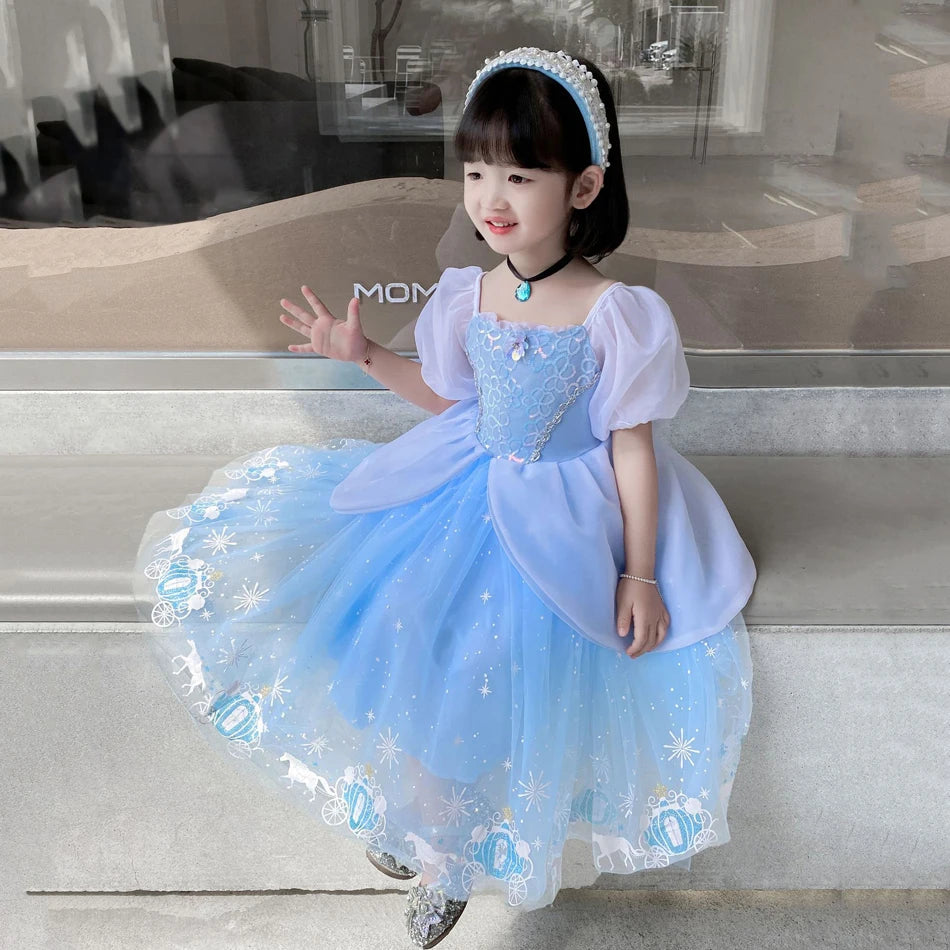 Girls Halloween Cinderella Princess Dress