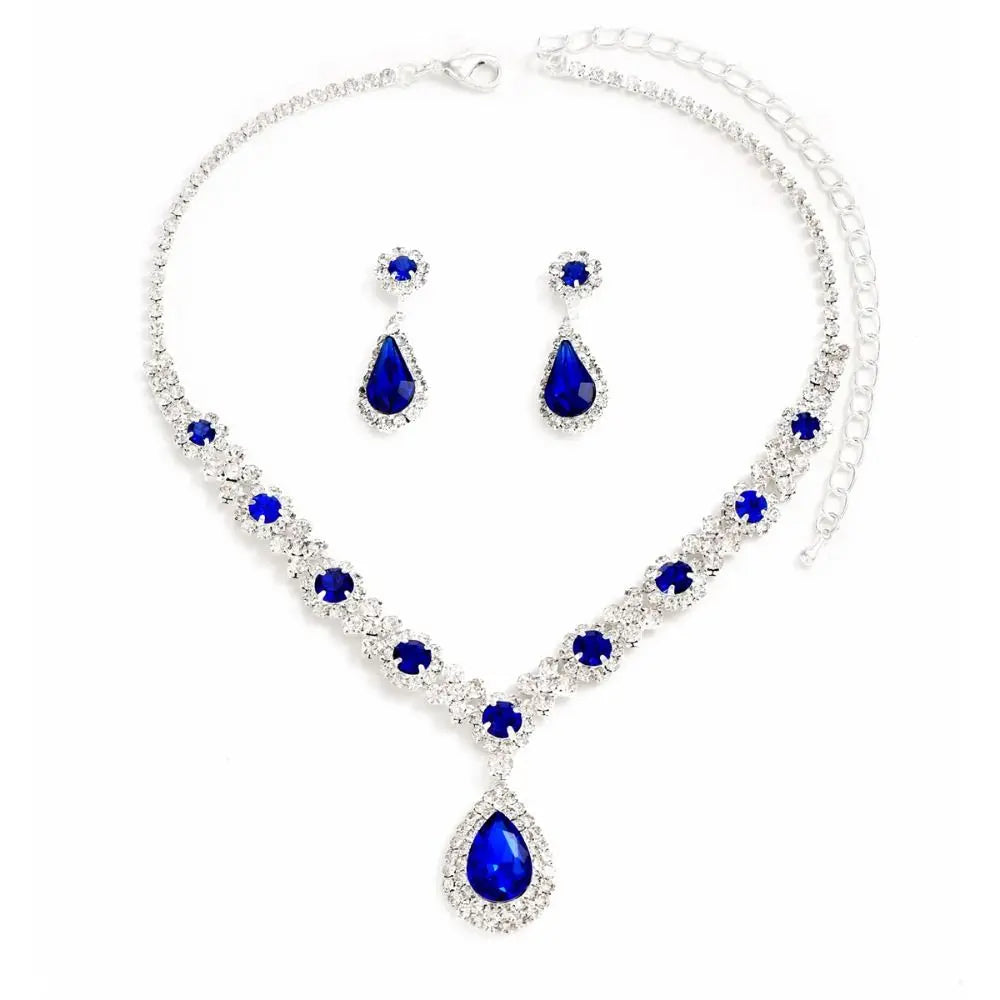 Fashionable Crystal Jewelry Necklace And Earring Set