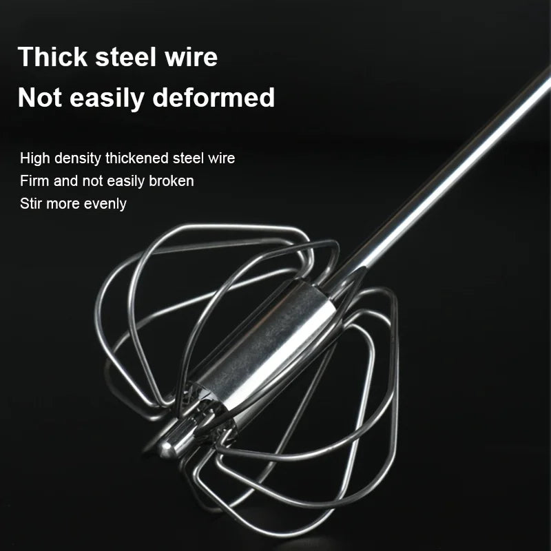 Stainless Steel Egg Beater Durable Semi-Automatic Mixer for Effortless Egg Whipping