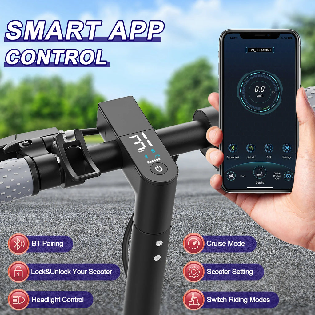 ATSANT i6 350W Electric Scooter 16Miles Long Range 19.3MPH Dual Brakes 8.5Inch Solid Tires Foldable Commuting EScooter for AdulT