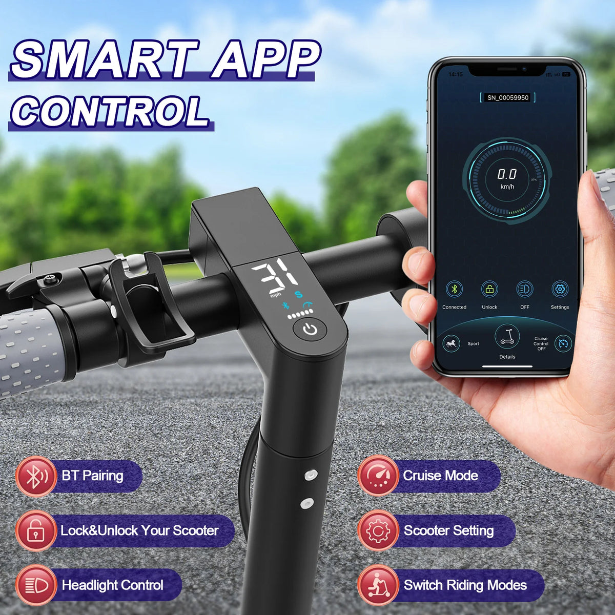 ATSANT i6 350W Electric Scooter 16Miles Long Range 19.3MPH Dual Brakes 8.5Inch Solid Tires Foldable Commuting EScooter for AdulT