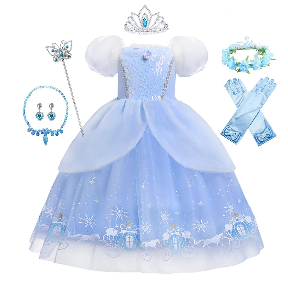 Girls Halloween Cinderella Princess Dress