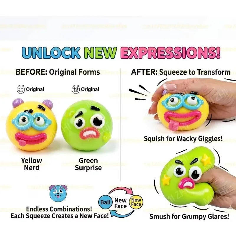 Smushers Squishy, Curiosities Dog Face Swap Squishy Toy, Soft Moldable Cute Slow Rise Squeeze Toy, Relaxing Sensory