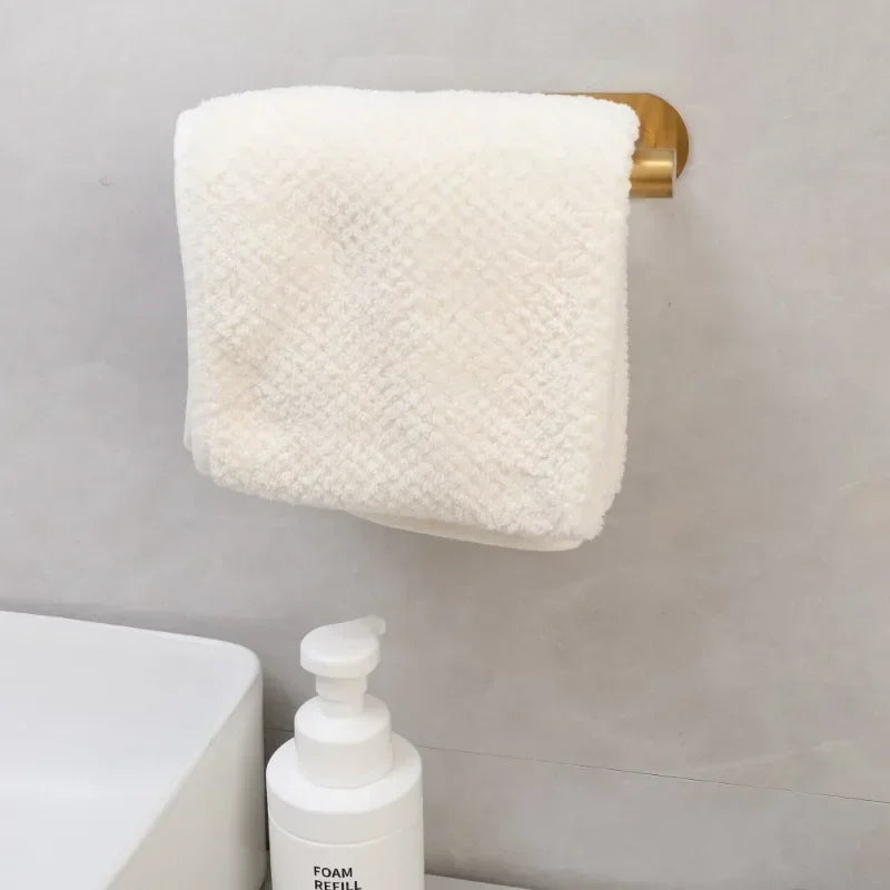 Self Adhesive Toilet Paper Holder Gold Stainless Steel Wall Mount No Punching Tissue Towel Roll Dispenser Bathroom Paper Hooks