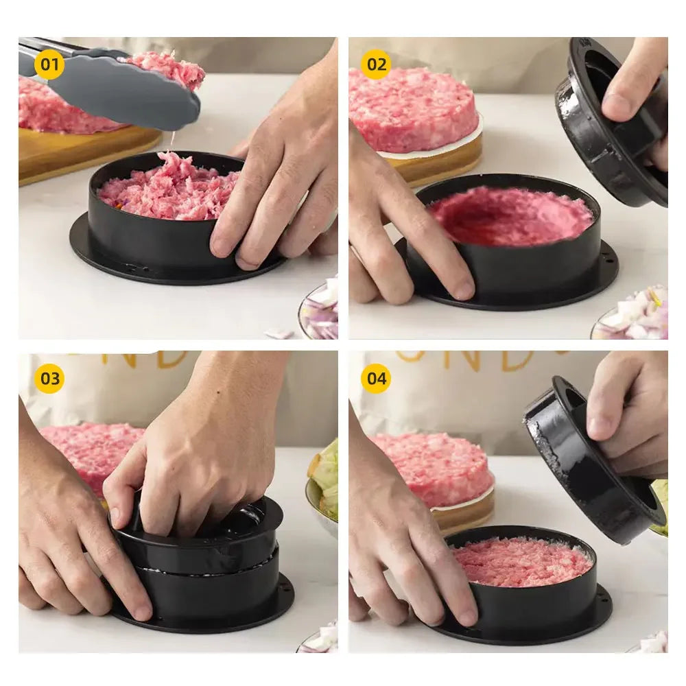 Round Chopped Burger Burger Accessories Gadgets Cuisine ABS Press Fors Cutlet Mold Crush Hamburger Patty Maker Device Beef Grill