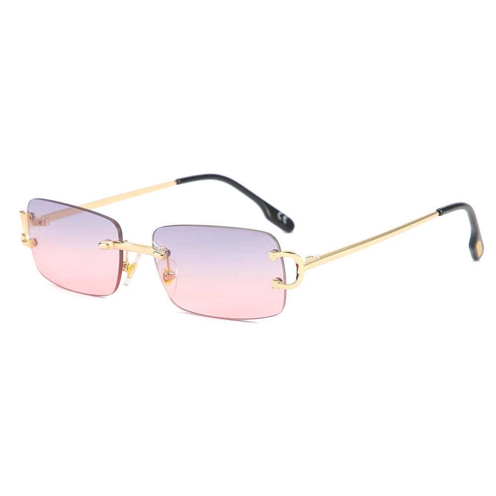 Metal Sunglasses-Vintage Square Frame