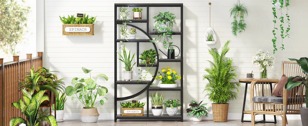 Tribesigns Bookshelf, Industrial 5 Tier Etagere Bookcase, Freestanding Tall Bookshelves Display Shelf Storage Organizer