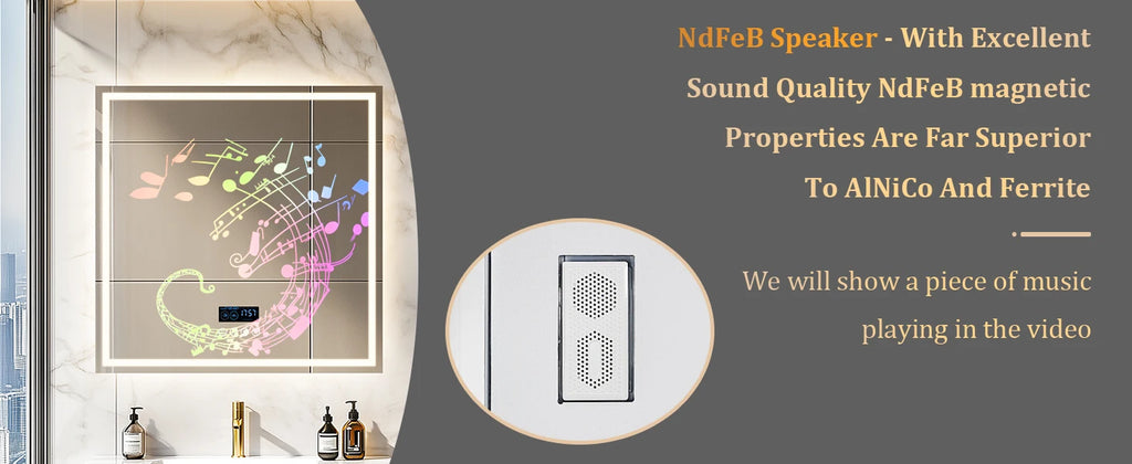 LED Bathroom Mirror 800mm Square Wall Mirror with Bluetooth Time Temperature Display 3 Colours Front+Backlit Anti-fog Memory