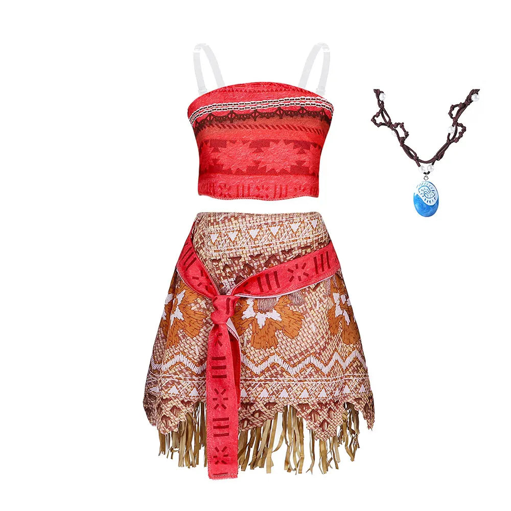 Moana Adventure Cartoon Costume Two Pieces-Polynesian Style