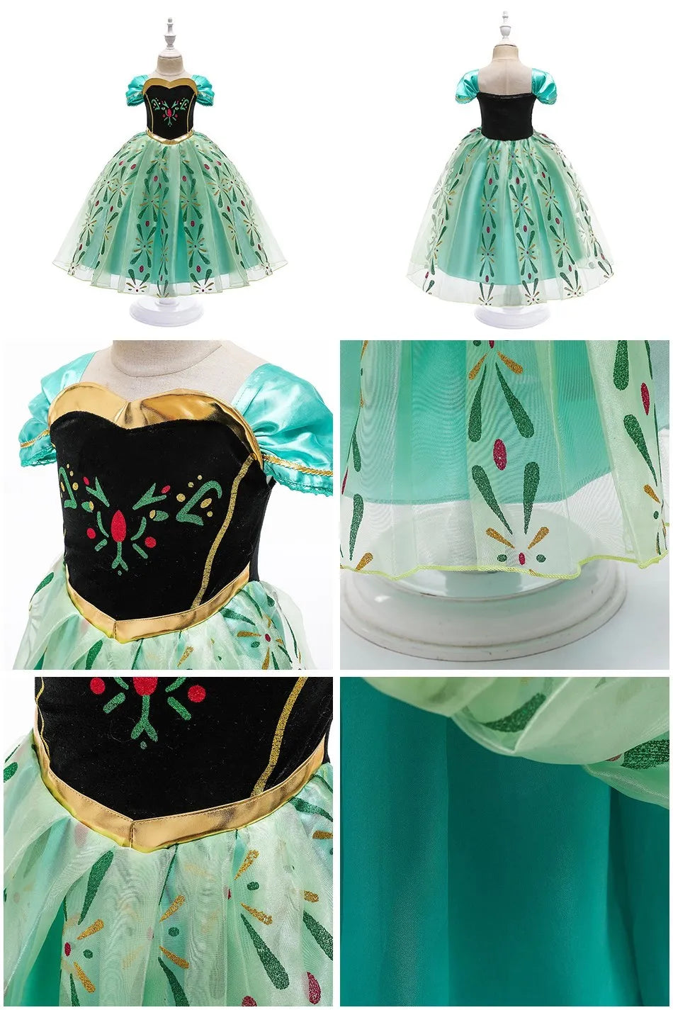 Kids Belle, Rapunzel, Cinderella, Anna, Elsa, Encanto Outfit