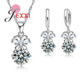 Elegant Women Jewelry Set For Wedding Accessory Pendant Necklaces Earring 925 Sterling Silver Jewelry Sets For Women