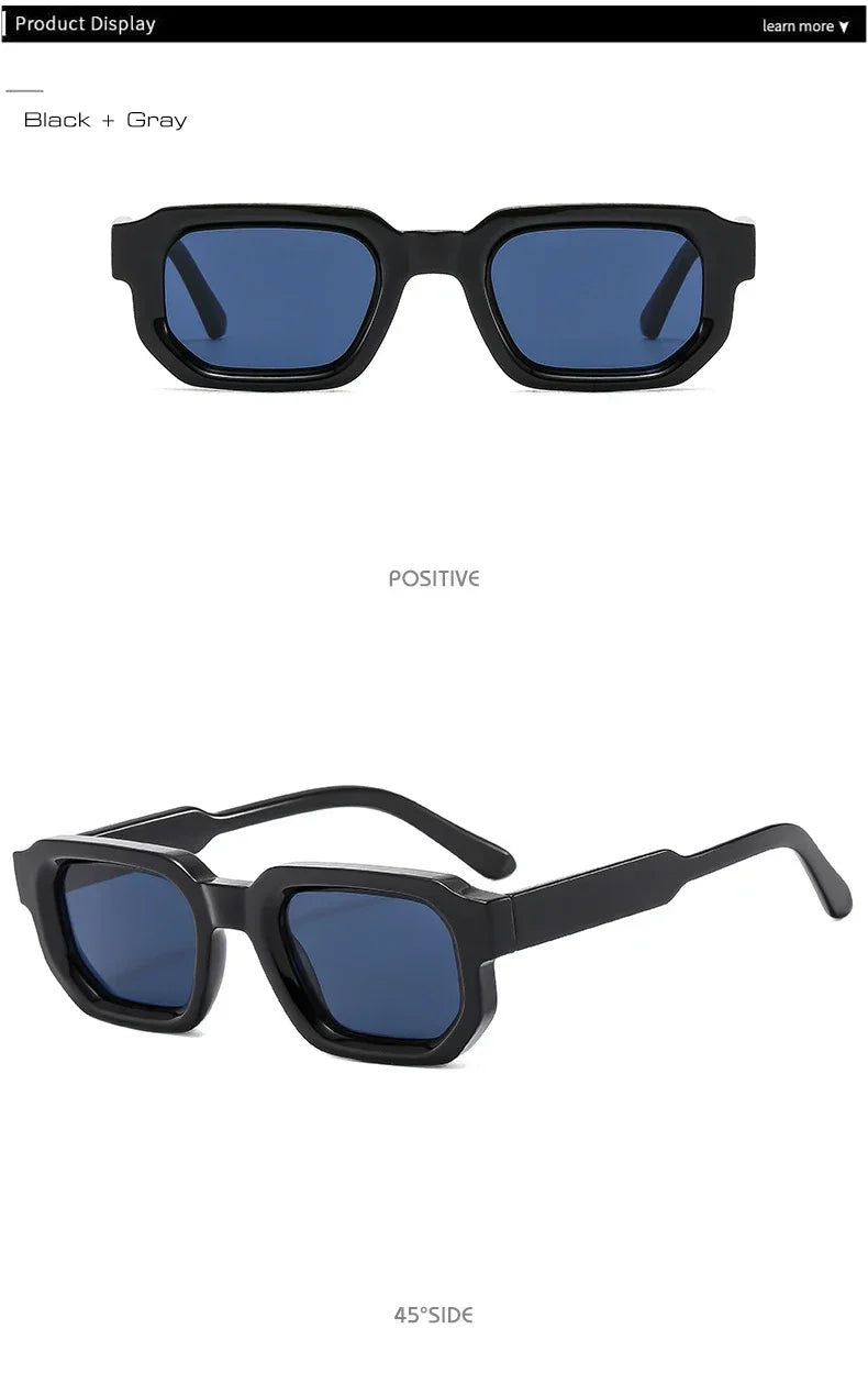 Fashion Blue Square Sunglasses For Women Men Retro Luxury Designer Clear Lens Sun Glasses Shades UV400 Eyeglasses