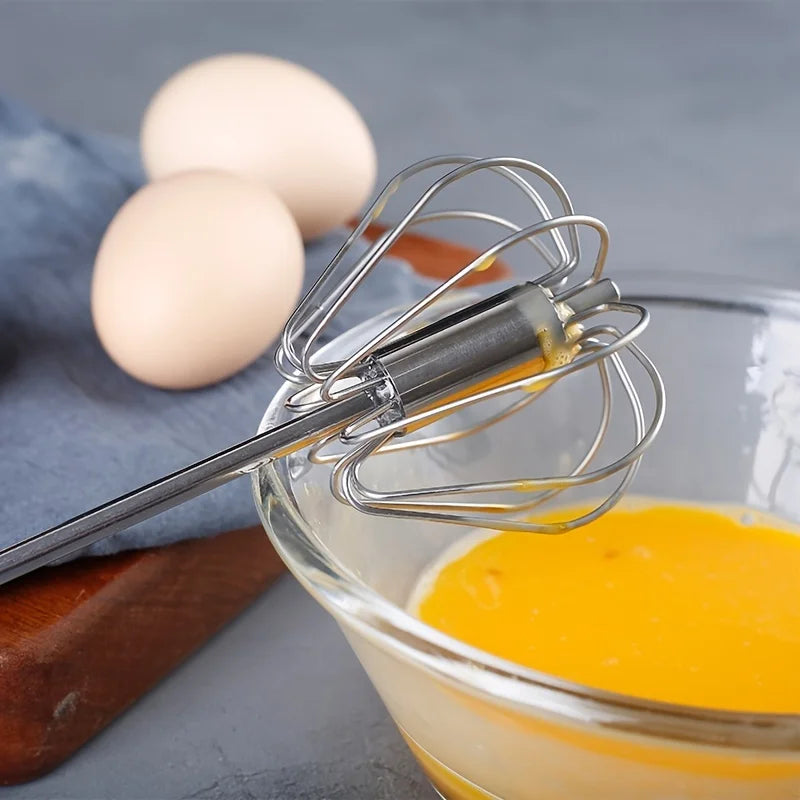 Stainless Steel Egg Beater Durable Semi-Automatic Mixer for Effortless Egg Whipping