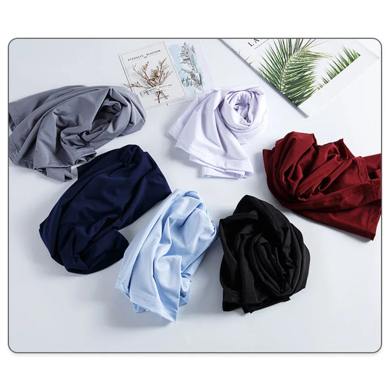 Men V Neck Ice Silk T Shirt- Seamless, Solid Color, Slim, Short Sleeve Summer
