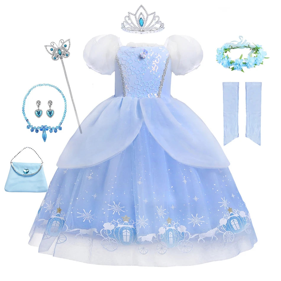 Girls Halloween Cinderella Princess Dress