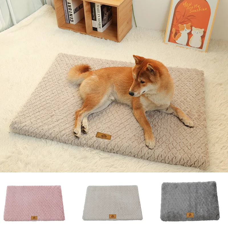 3D Foam Pet Bed With Removable Washable Faux Fur Cover Orthopedic Waterproof Dog Bed For Crate