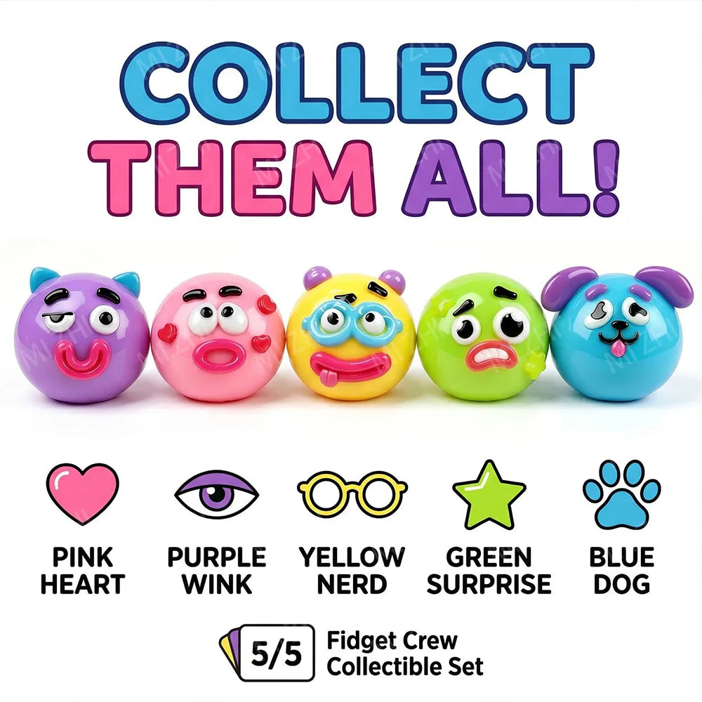 5Pack Smushers Face Squishy Toy Face Swap Squishy Toy Soft Taba Moldable Cute Slow Rise Squeeze Toy Relaxing Sensory