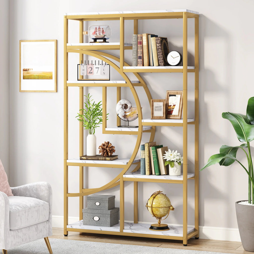 Tribesigns Bookshelf, Industrial 5 Tier Etagere Bookcase, Freestanding Tall Bookshelves Display Shelf Storage Organizer