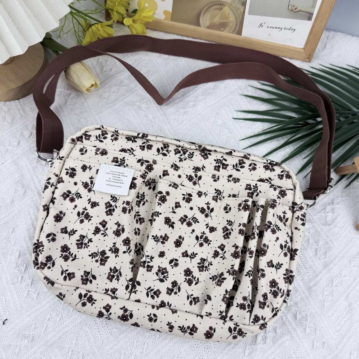 Canvas Pencil Pouch Large Capacity Solid Color